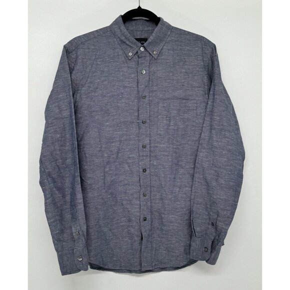 Outclass Shirt Mens Medium Blue White Canadian Preppy Career Datenight Casual - Picture 1 of 15